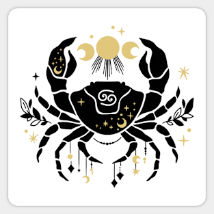 Black and Gold Zodiac Sign CANCER Sticker